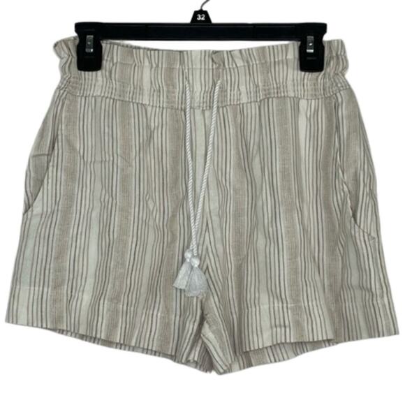 Abercrombie & Fitch cream/brown paper bag shorts size Small - Picture 1 of 9